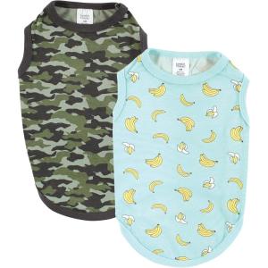 image:imageLuvable Friends Dog Pet Dog and Cats Cotton TShirts 2pk Bananas Space SmallBanana Camo