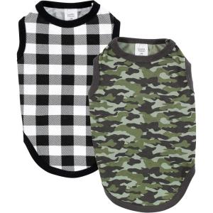 image:imageLuvable Friends Dog Pet Dog and Cats Cotton TShirts 2pk Bananas Space SmallCamo Plaid