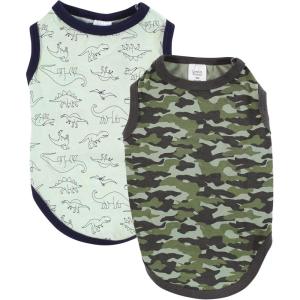 image:imageLuvable Friends Dog Pet Dog and Cats Cotton TShirts 2pk Bananas Space SmallDino Camo