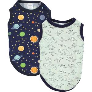 image:imageLuvable Friends Dog Pet Dog and Cats Cotton TShirts 2pk Bananas Space SmallDino Space