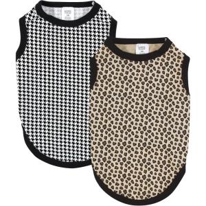 image:imageLuvable Friends Dog Pet Dog and Cats Cotton TShirts 2pk Bananas Space SmallLeopard Houndstooth