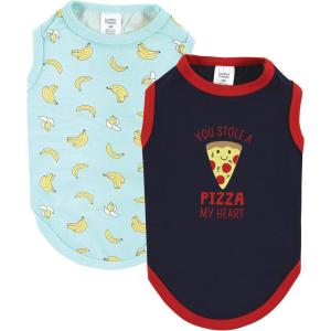 image:imageLuvable Friends Dog Pet Dog and Cats Cotton TShirts 2pk Bananas Space SmallPizza Bananas