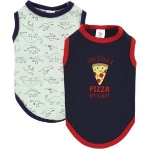 image:imageLuvable Friends Dog Pet Dog and Cats Cotton TShirts 2pk Bananas Space SmallPizza Dino
