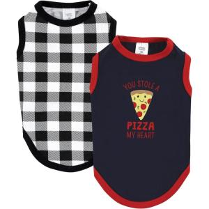 image:imageLuvable Friends Dog Pet Dog and Cats Cotton TShirts 2pk Bananas Space SmallPizza Plaid