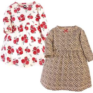 image:imageLuvable Friends Hudson Baby LongSleeve Dresses 2pkBlush Leopard Print