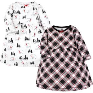 image:imageLuvable Friends Hudson Baby LongSleeve Dresses 2pkForest Cub