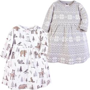 image:imageLuvable Friends Hudson Baby LongSleeve Dresses 2pkFrosty Woodland