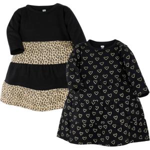 image:imageLuvable Friends Hudson Baby LongSleeve Dresses 2pkHeart Leopard