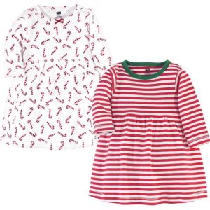 image:imageLuvable Friends Hudson Baby LongSleeve Dresses 2pkHoliday Stripe