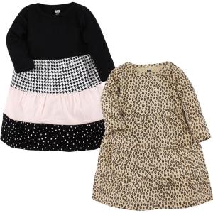 image:imageLuvable Friends Hudson Baby LongSleeve Dresses 2pkHoundstooth Leopard