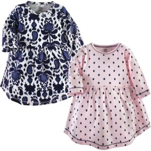 image:imageLuvable Friends Hudson Baby LongSleeve Dresses 2pkIndigo Weave