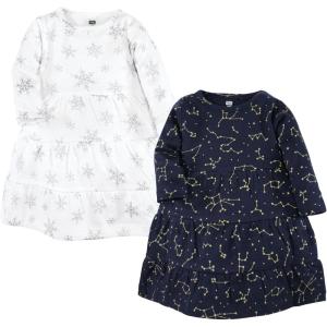 image:imageLuvable Friends Hudson Baby LongSleeve Dresses 2pkShimmering Winter Star