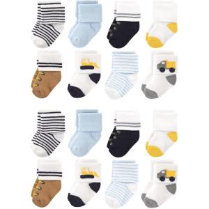 image:imageLuvable Friends Unisex Baby Baby Cotton Rich Terry Socks 16PackBulldozer