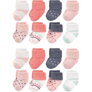 image:imageLuvable Friends Unisex Baby Baby Cotton Rich Terry Socks 16PackGirl Pink Polka Dot