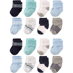 image:imageLuvable Friends Unisex Baby Baby Cotton Rich Terry Socks 16PackMint Navy Stripes