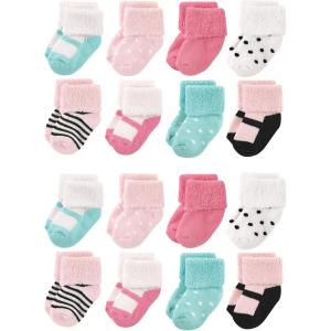 image:imageLuvable Friends Unisex Baby Baby Cotton Rich Terry Socks 16PackMint Pink Mary Janes