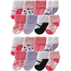 image:imageLuvable Friends Unisex Baby Baby Cotton Rich Terry Socks 16PackPink Black