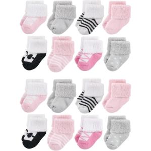 image:imageLuvable Friends Unisex Baby Baby Cotton Rich Terry Socks 16PackPink Black Ballet