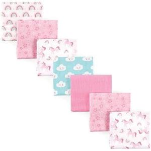 image:imageLuvable Friends Unisex Baby Cotton Flannel Receiving Blankets Koala 7Pack One SizeRainbow 7pack