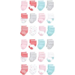image:imageLuvable Friends Unisex Baby Cotton Rich Baby Terry Socks 24PackCoral Dots