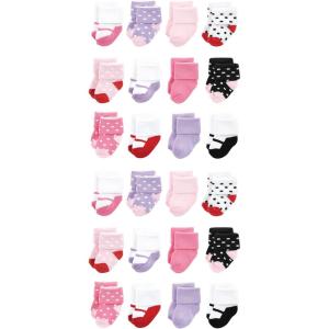 image:imageLuvable Friends Unisex Baby Cotton Rich Baby Terry Socks 24PackCoral Lilac Mary Janes