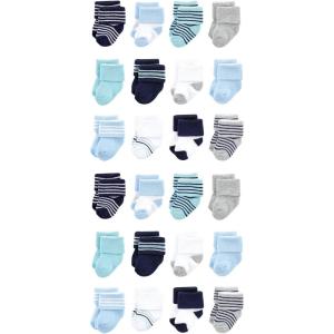 image:imageLuvable Friends Unisex Baby Cotton Rich Baby Terry Socks 24PackMint Navy Stripes