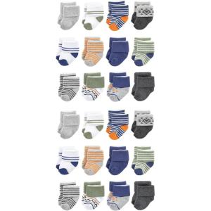 image:imageLuvable Friends Unisex Baby Cotton Rich Baby Terry Socks 24PackOrange Blue Stripe