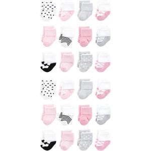 image:imageLuvable Friends Unisex Baby Cotton Rich Baby Terry Socks 24PackPink Black Ballet