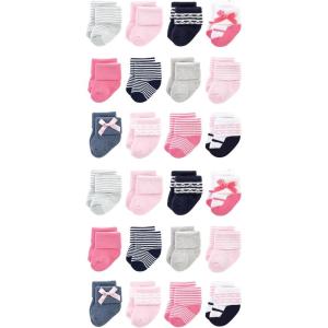 image:imageLuvable Friends Unisex Baby Cotton Rich Baby Terry Socks 24PackPink Scroll
