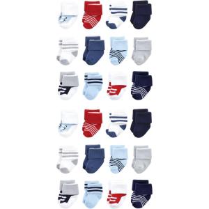 image:imageLuvable Friends Unisex Baby Cotton Rich Baby Terry Socks 24PackRed Navy Sneakers
