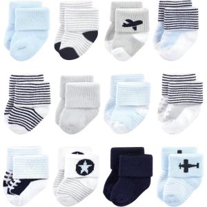 image:imageLuvable Friends Unisex Baby Newborn and Baby Terry SocksAirplane 12pack