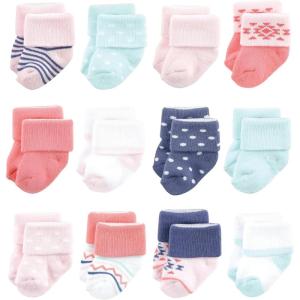 image:imageLuvable Friends Unisex Baby Newborn and Baby Terry SocksCoral Mint Aztec
