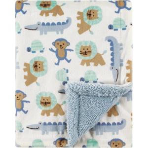 image:imageLuvable Friends Unisex Baby Plush Blanket with Sherpa Back Yellow Floral One SizeBoy Jungle