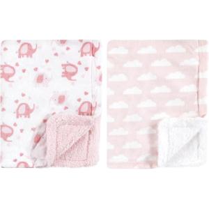 image:imageLuvable Friends Unisex Baby Plush Blanket with Sherpa Back Yellow Floral One SizeGirl Basic Elephant