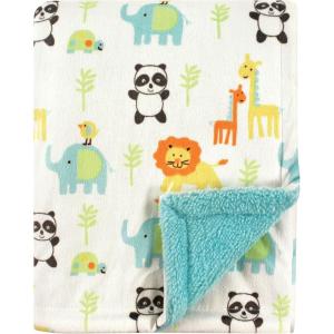 image:imageLuvable Friends Unisex Baby Plush Blanket with Sherpa Back Yellow Floral One SizeNeutral Animals