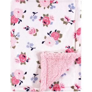 image:imageLuvable Friends Unisex Baby Plush Blanket with Sherpa Back Yellow Floral One SizePink Floral