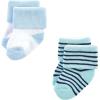 image:imageLuvable Friends Baby Newborn and Baby Terry SocksMint Navy Stripes 12pack