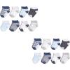 image:imageLuvable Friends Baby Fun Essential Socks MultipackGray Blue Chevron 16piece