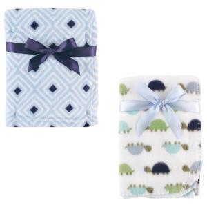 image:imageCoral Fleece amp Fleece Blanket 2PackBlue DiamondTurtles