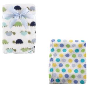 image:imageCoral Fleece amp Fleece Blanket 2PackBlue DotsTurtles