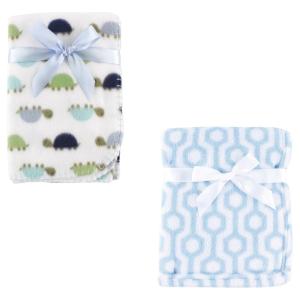 image:imageCoral Fleece amp Fleece Blanket 2PackBlue HexagonTurtles