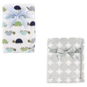 image:imageCoral Fleece amp Fleece Blanket 2PackGray DotTurtles