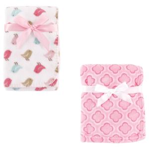 image:imageCoral Fleece amp Fleece Blanket 2PackPink CloverBirdies