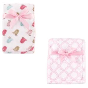 image:imageCoral Fleece amp Fleece Blanket 2PackPink LatticeBirdies