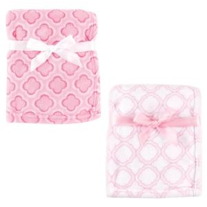 image:imageCoral Fleece amp Fleece Blanket 2PackPink LatticePink Clover