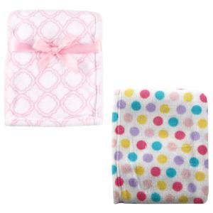 image:imageCoral Fleece amp Fleece Blanket 2PackPink LatticePink Dots