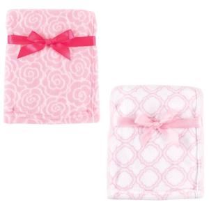 image:imageCoral Fleece amp Fleece Blanket 2PackPink LatticePink Rose