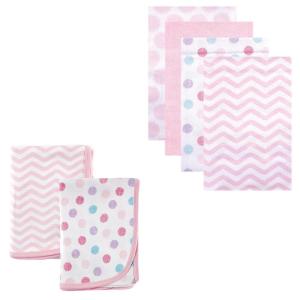 image:imageCotton Receiving Blanket 2Pack amp Flannel Receiving Blanket 4PackPink DotsChevron