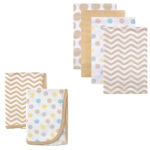 image:imageCotton Receiving Blanket 2Pack amp Flannel Receiving Blanket 4PackTan DotsChevron