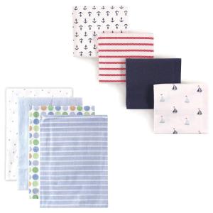 image:imageFlannel Receiving Blanket 8PackBlue DotsSailboats